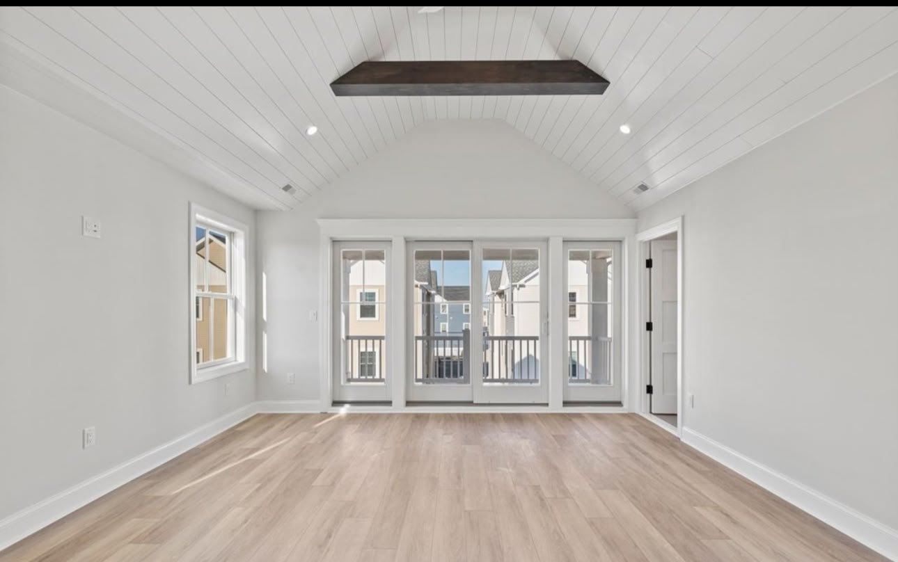 Finished window and door trim in a bright refined interior